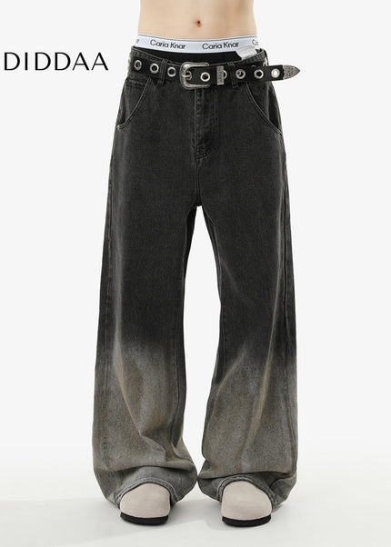 Blue Vintage Washed Loose Fit Jeans for Men and Women - Men’s Jeans