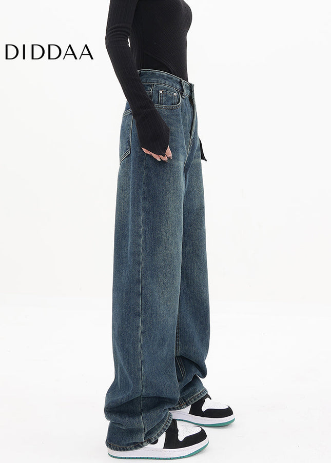 Blue Vintage Wide Leg Casual Jeans for Women - Women’s Jeans
