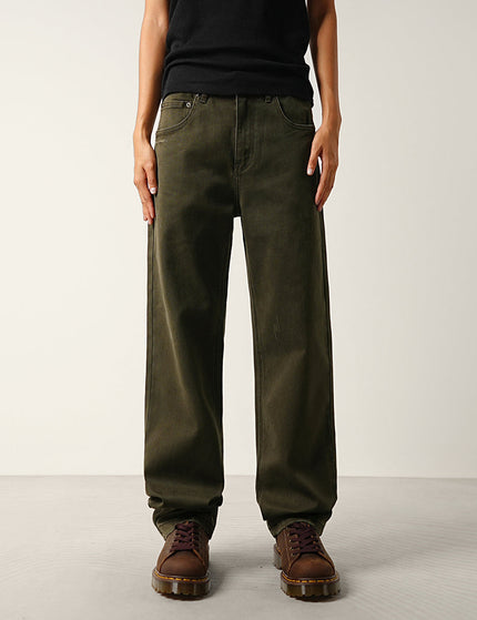 Blue Washed Loose Straight Cargo Jeans for Men and Women - 28 / Green - Men’s Jeans