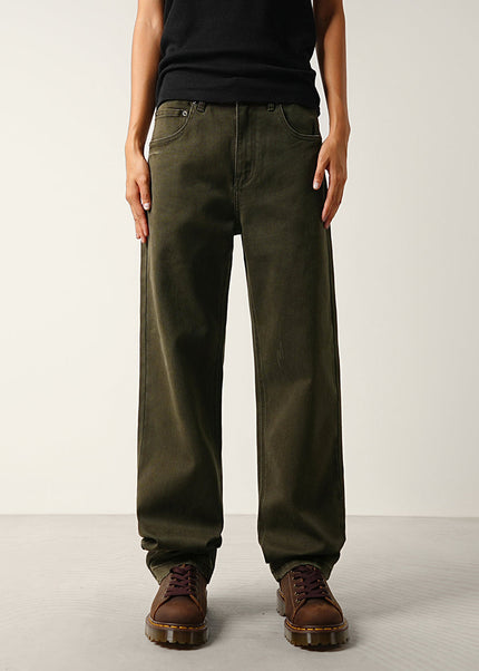 Blue Washed Loose Straight Cargo Jeans for Men and Women - 28 / Green - Men’s Jeans