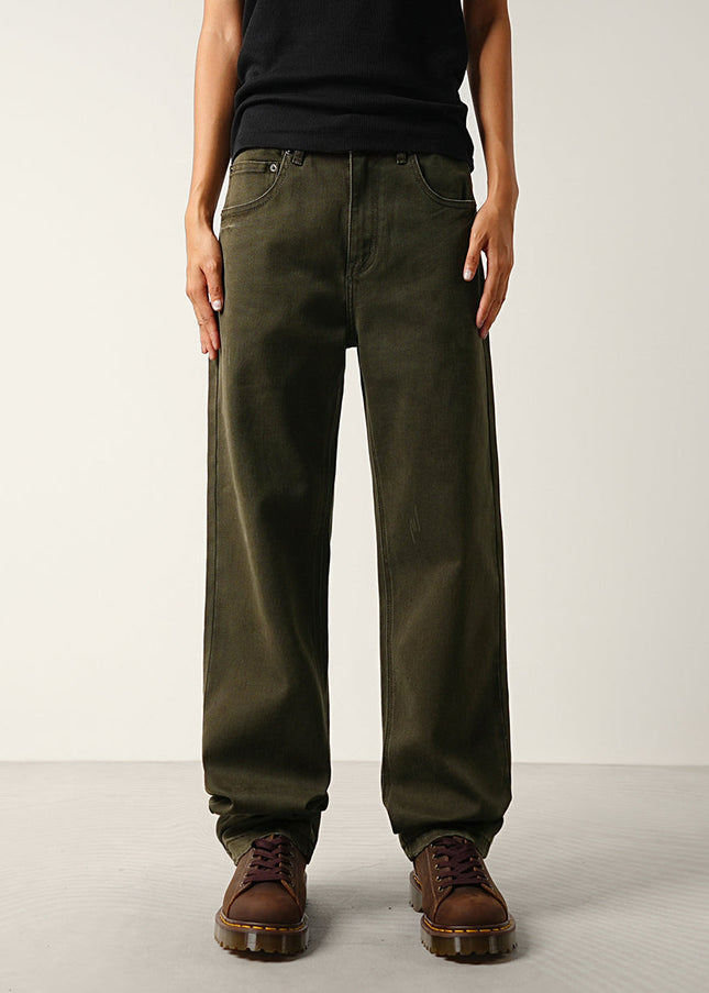 Blue Washed Loose Straight Cargo Jeans for Men and Women - 28 / Green - Men’s Jeans