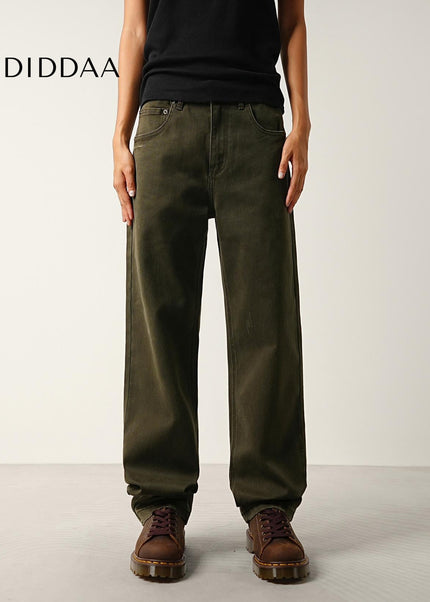 Blue Washed Loose Straight Cargo Jeans for Men and Women - Men’s Jeans