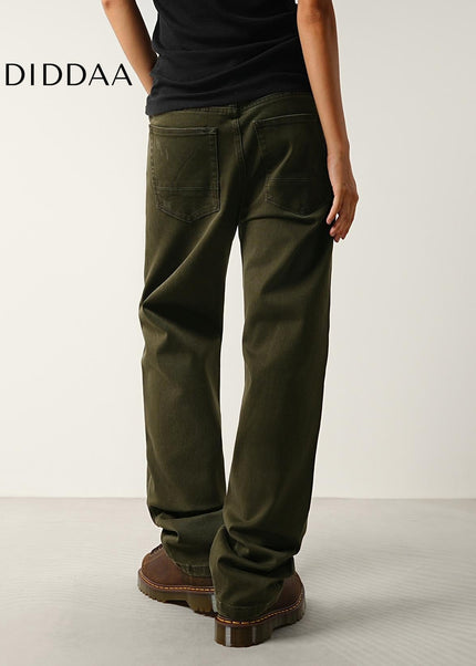 Blue Washed Loose Straight Cargo Jeans for Men and Women - Men’s Jeans