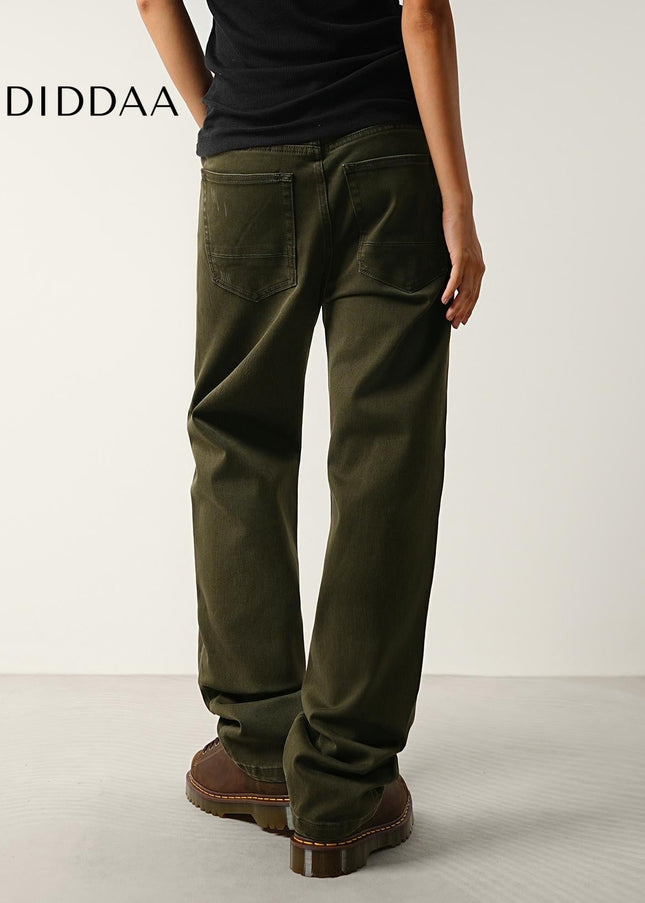 Blue Washed Loose Straight Cargo Jeans for Men and Women - Men’s Jeans