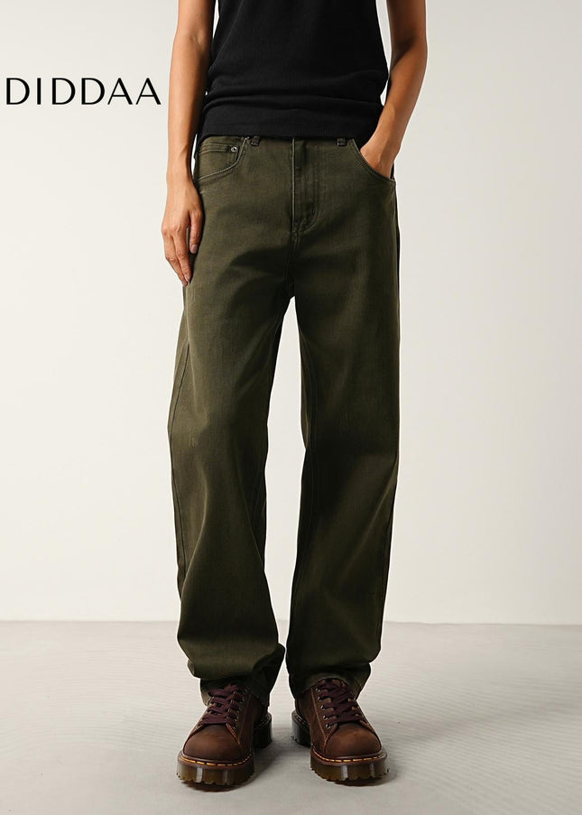 Blue Washed Loose Straight Cargo Jeans for Men and Women - Men’s Jeans