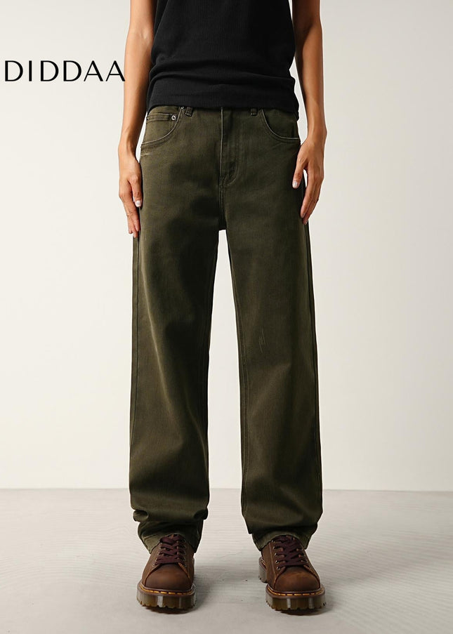 Blue Washed Loose Straight Cargo Jeans for Men and Women - Men’s Jeans