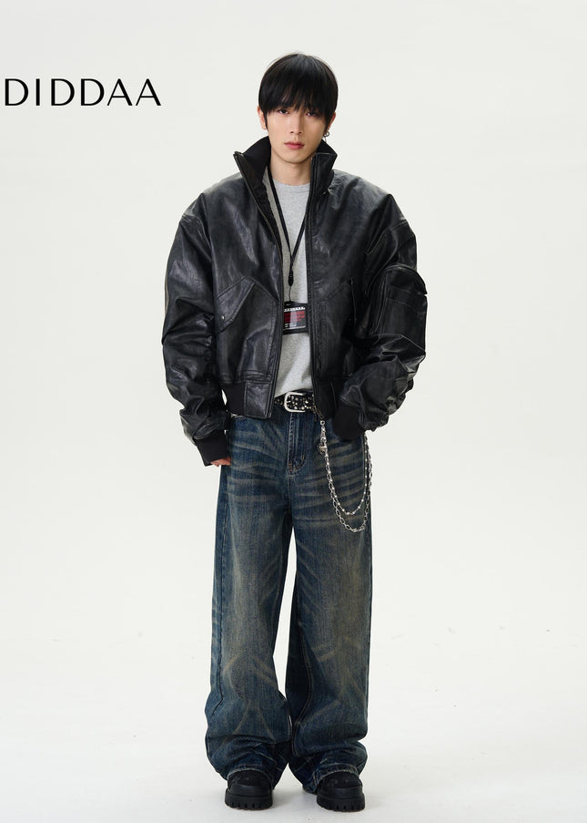 Blue Whisker Design Fried Street Jeans for Couples - Women’s Jeans