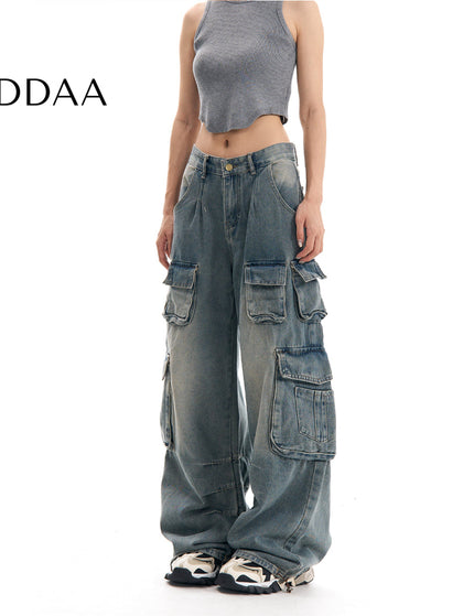 Blue Worn-Out Design Y2K Hot Girl Jeans - S / Dark Blue - Women’s Jeans