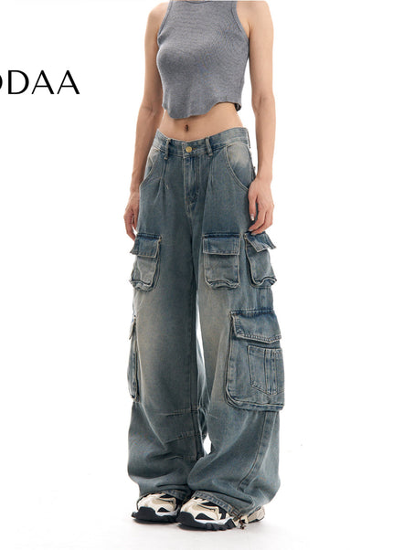 Blue Worn-Out Design Y2K Hot Girl Jeans - S / Dark Blue - Women’s Jeans