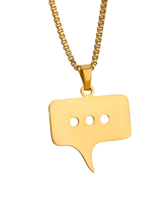 Blurb Pendant Necklace | Gold Silver Speech Bubble Chain