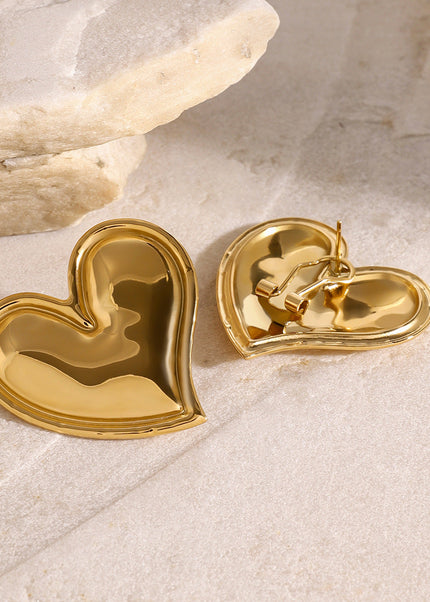 Jieding European and American stainless steel love stud high-quality ins earrings 18k gold titanium steel non-fading ear jewelry cross-border