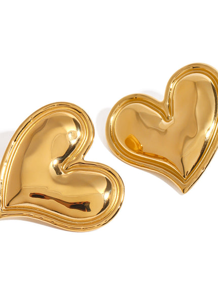 Jieding European and American stainless steel love stud high-quality ins earrings 18k gold titanium steel non-fading ear jewelry cross-border