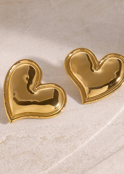 Jieding European and American stainless steel love stud high-quality ins earrings 18k gold titanium steel non-fading ear jewelry cross-border