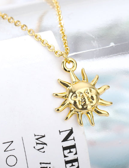 Boho Pendant Necklace | Gold Sun Chain - Gold - Necklaces