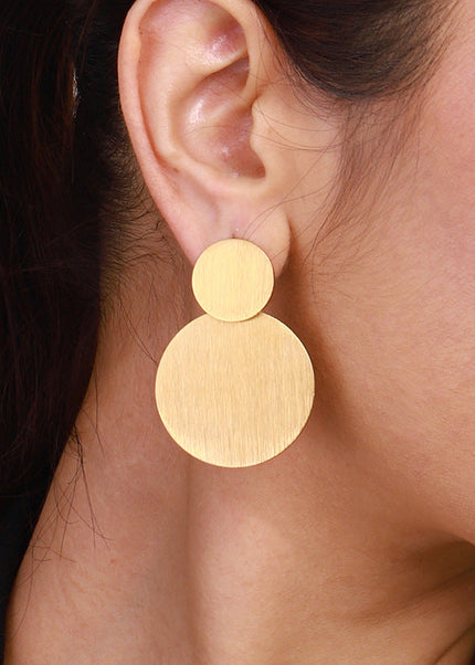 Jieding European and American stainless steel circle stud earrings luxury niche geometric earrings titanium steel earrings earrings cross-border