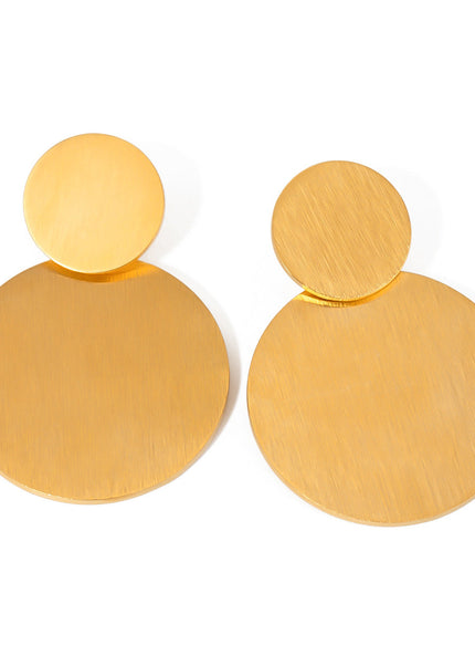 Jieding European and American stainless steel circle stud earrings luxury niche geometric earrings titanium steel earrings earrings cross-border