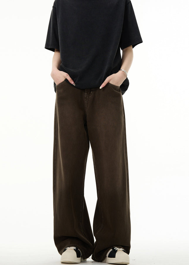 Brown Cleanfit Unisex Straight-Leg Jeans by MADWITCH - Men’s Jeans