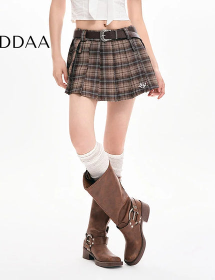 Brown High Waist Pleated A-Line Skirt Women’s Summer 2024 - S / Brown - Skirts