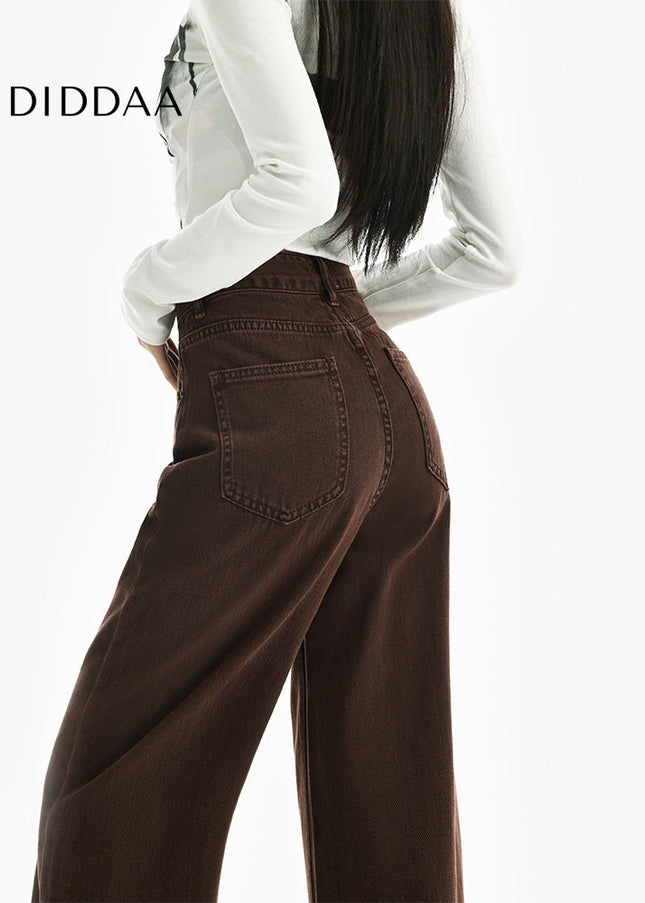 Brown High-Waisted Straight Leg Jeans for Women - Women’s Jeans