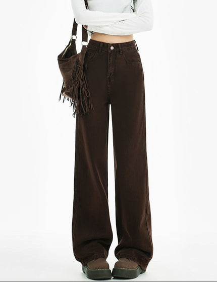 Brown High-Waisted Straight Leg Jeans for Women - Women’s Jeans