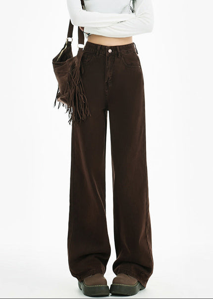 Brown High-Waisted Straight Leg Jeans for Women - Women’s Jeans