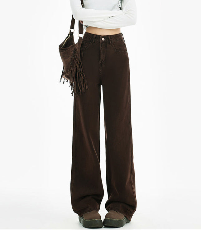Brown High-Waisted Straight Leg Jeans for Women - Women’s Jeans