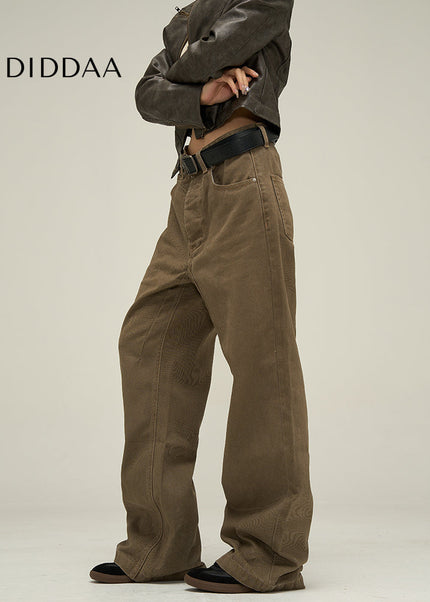 Brown Retro High-End Coffee Pants for Men - Women’s Jeans