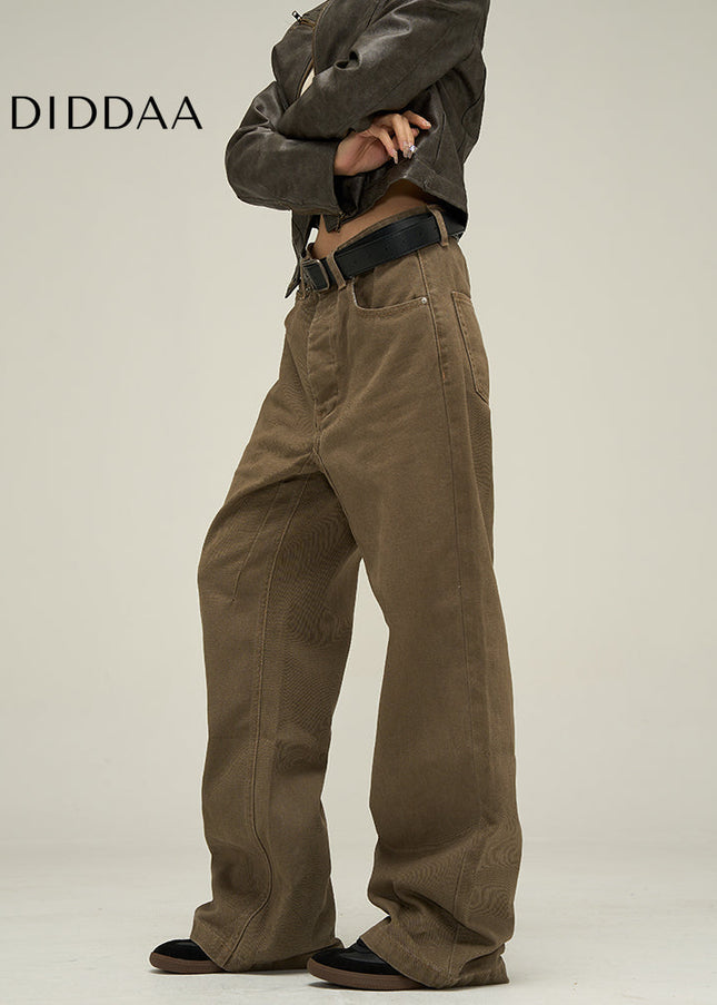 Brown Retro High-End Coffee Pants for Men - Women’s Jeans