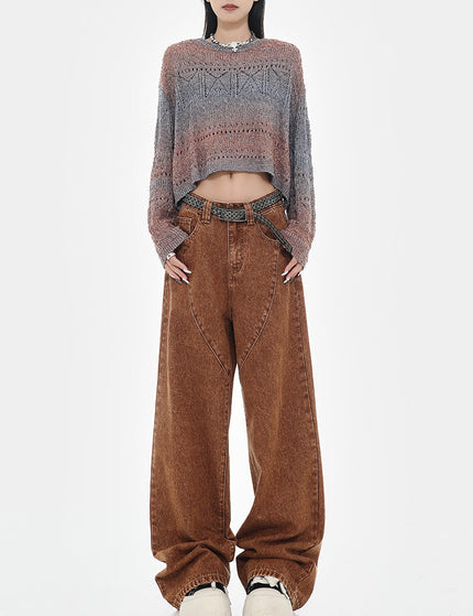 Brown Versatile Wide-Leg Trousers for Women - Women’s Jeans