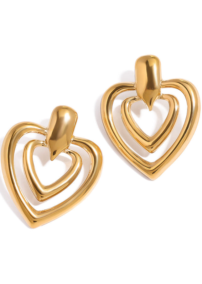 Jieding European and American stainless steel love earrings niche exquisite earrings light luxury high-end earrings titanium steel jewelry cross-border