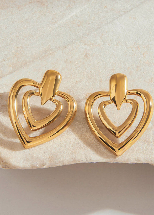 Jieding European and American stainless steel love earrings niche exquisite earrings light luxury high-end earrings titanium steel jewelry cross-border