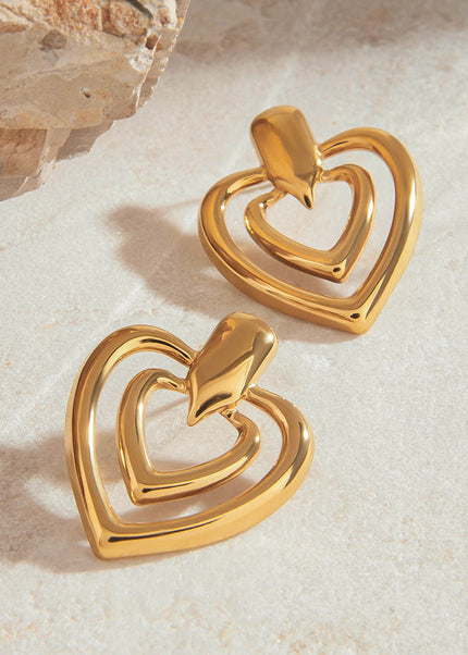 Jieding European and American stainless steel love earrings niche exquisite earrings light luxury high-end earrings titanium steel jewelry cross-border