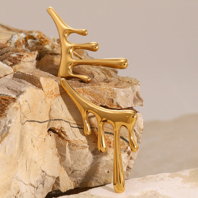 Jieding European and American stainless steel exaggerated earrings premium sense ins stud earrings 18k titanium steel earrings cross-border earrings