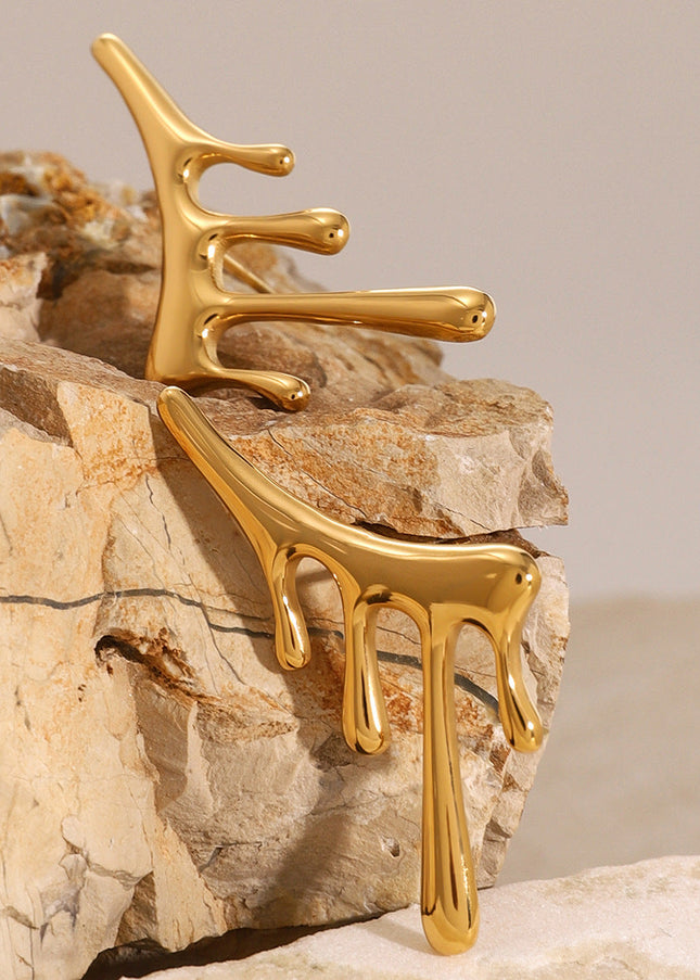 Jieding European and American stainless steel exaggerated earrings premium sense ins stud earrings 18k titanium steel earrings cross-border earrings