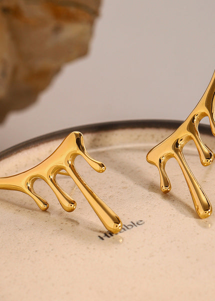 Jieding European and American stainless steel exaggerated earrings premium sense ins stud earrings 18k titanium steel earrings cross-border earrings