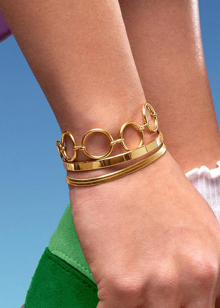 Jieding European and American stainless steel geometric ring bracelet is simple and does not fade, circle stud earrings are versatile earrings cross-border