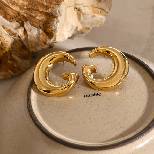 Jieding cross-border stainless steel earrings, high-end ins, European and American jewelry, electroplating non-fading earrings, titanium steel earrings