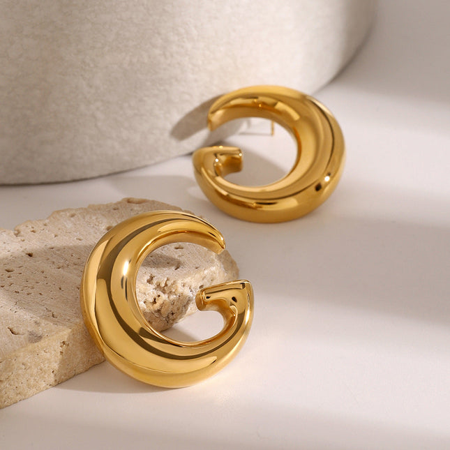 Jieding cross-border stainless steel earrings, high-end ins, European and American jewelry, electroplating non-fading earrings, titanium steel earrings