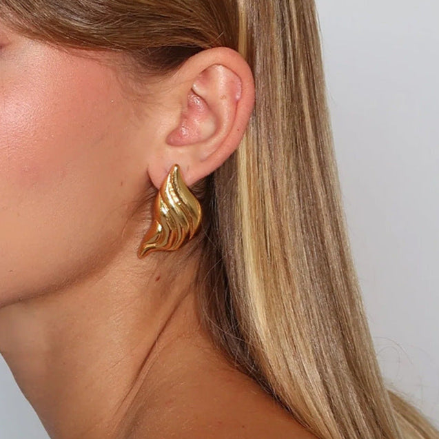 Jieding stainless steel earrings, European and American jewelry, cross-border earrings, high-end ins, earrings, electroplated titanium steel drop earrings