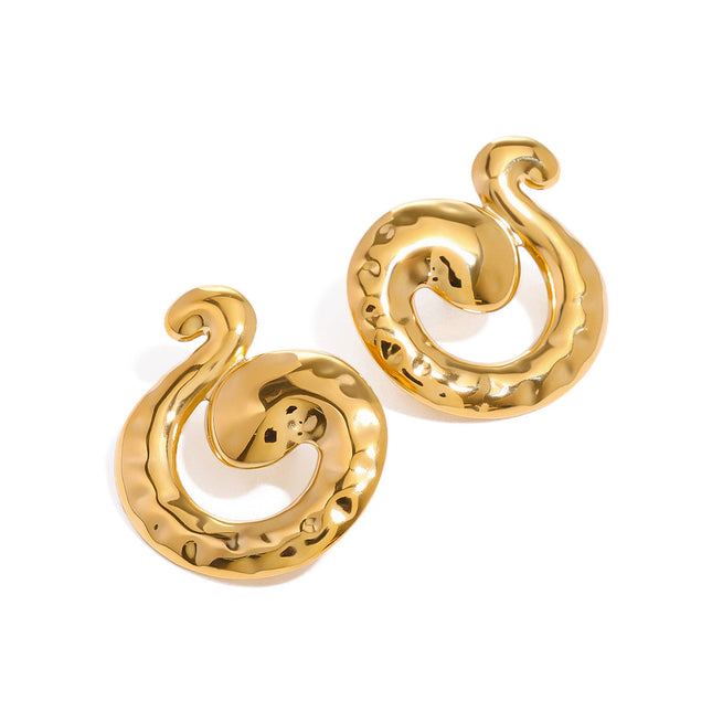 Jieding European and American stainless steel snake stud earrings with a sense of design and niche earrings, light luxury titanium steel jewelry do not fade across the border