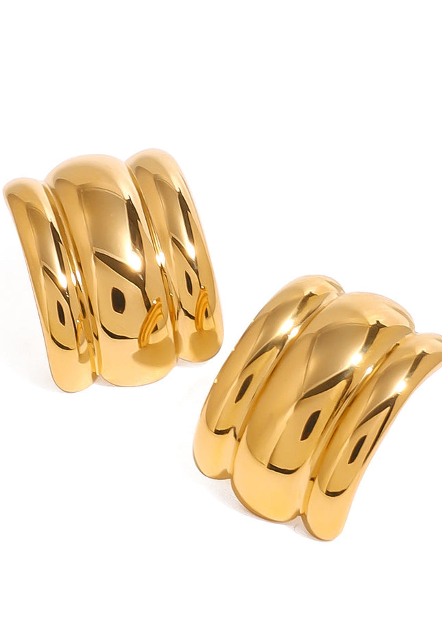 Jieding European and American titanium steel stud earrings, light luxury earrings, niche high-end earrings, stainless steel jewelry, earrings, cross-border