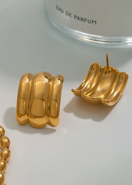 Jieding European and American titanium steel stud earrings, light luxury earrings, niche high-end earrings, stainless steel jewelry, earrings, cross-border