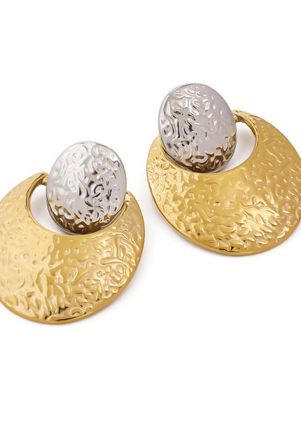 Jieding European and American stainless steel color-blocked earrings high-end niche earrings 18k titanium steel earrings cross-border earring