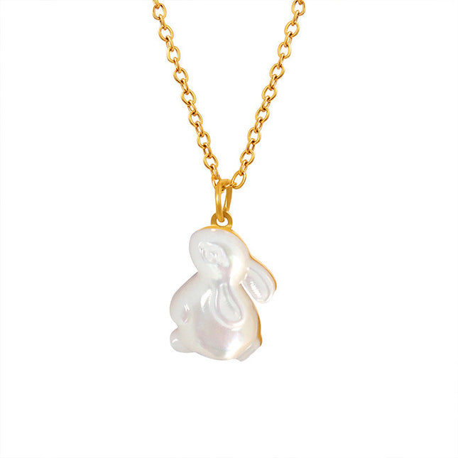 Internet celebrity with the same ins, trendy cute bunny pendant necklace, fashion temperament, niche design, versatile fairy jewelry