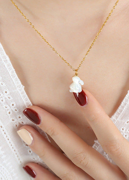 Internet celebrity with the same ins, trendy cute bunny pendant necklace, fashion temperament, niche design, versatile fairy jewelry