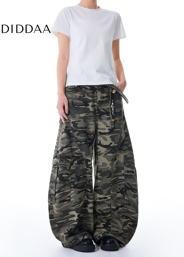 Camo Loose Fit Wide Leg Work Pants MASONSOUL Jeans - Men’s Jeans