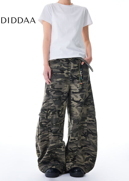 Camo Loose Fit Wide Leg Work Pants MASONSOUL Jeans - Men’s Jeans