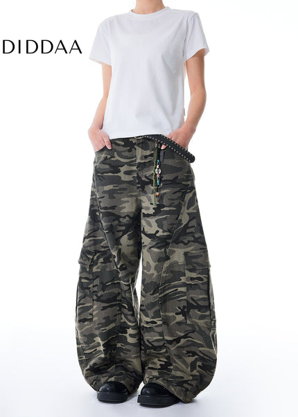 Camo Loose Fit Wide Leg Work Pants MASONSOUL Jeans - Men’s Jeans