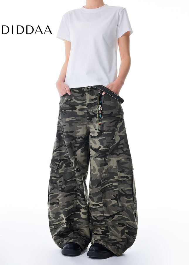 Camo Loose Fit Wide Leg Work Pants MASONSOUL Jeans - Men’s Jeans
