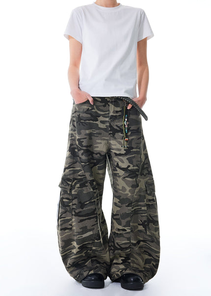 Camo Loose Fit Wide Leg Work Pants MASONSOUL Jeans - Men’s Jeans